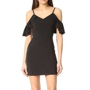 Parker Reese Black Ruffled Off the Shoulder Dress Size S